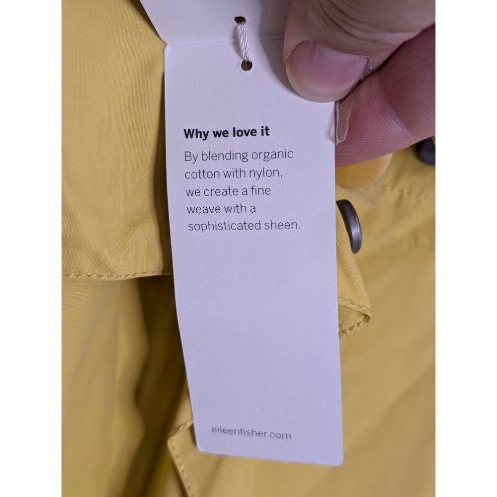 Eileen Fisher Citrn Hooded Anorak Coat 1X Lightweight Organic Cotton/Nylon Rain - Picture 10 of 16